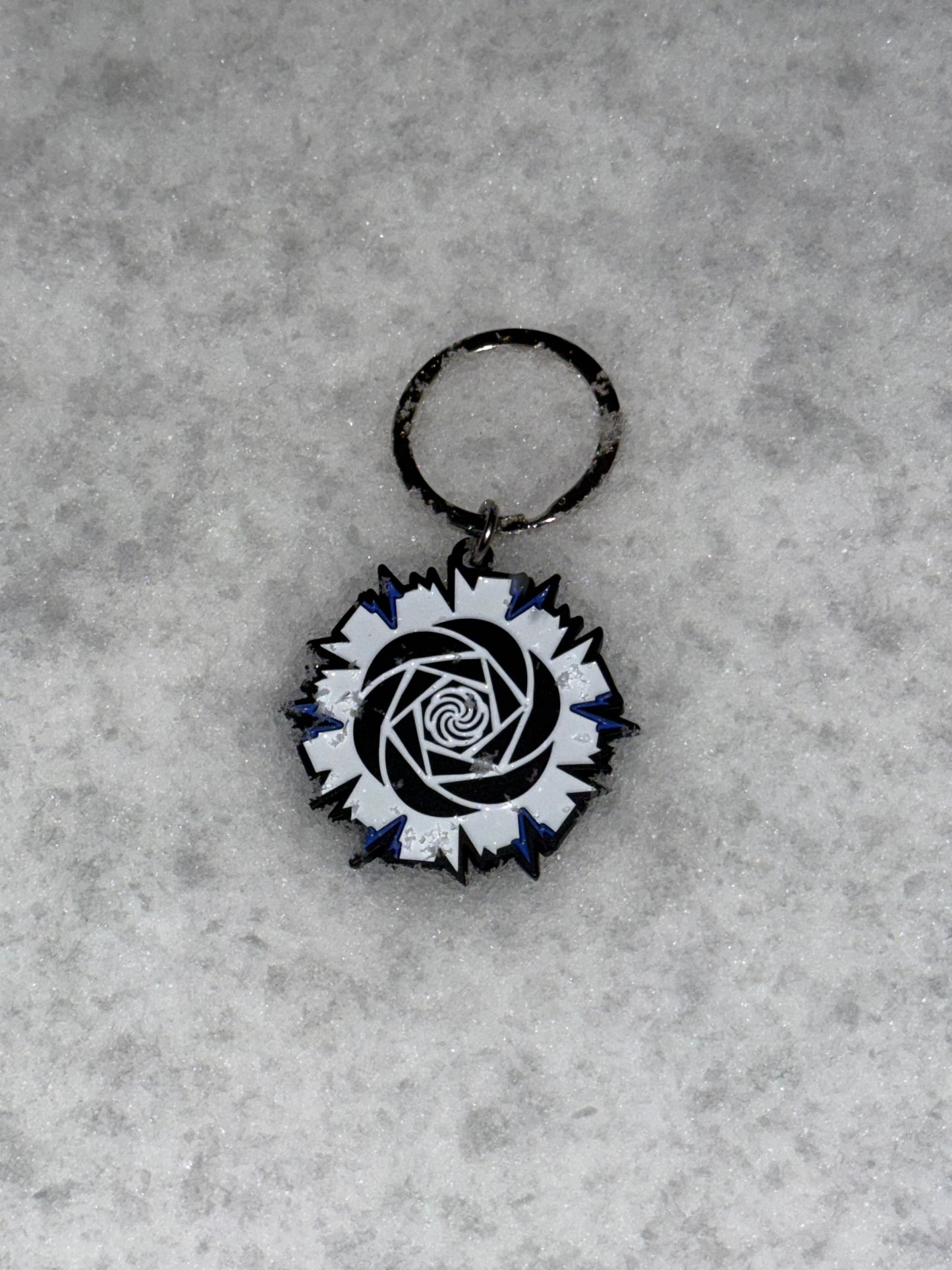 Azure Rosette Keychain